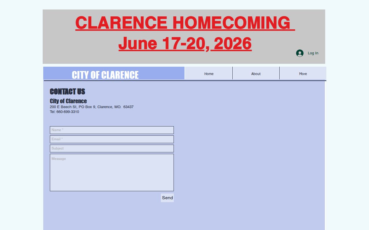 Official City of Clarence contact page for municipal records routing